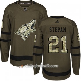 Män Ishockey Arizona Coyotes Tröja Derek Stepan 21 Adidas 2017-2018 Camo Grön Authentic